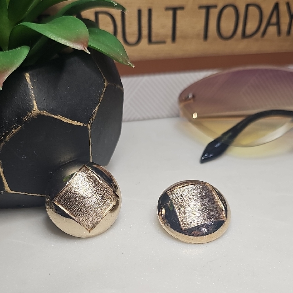Bergère Elegant Goldtone Clip Earrings